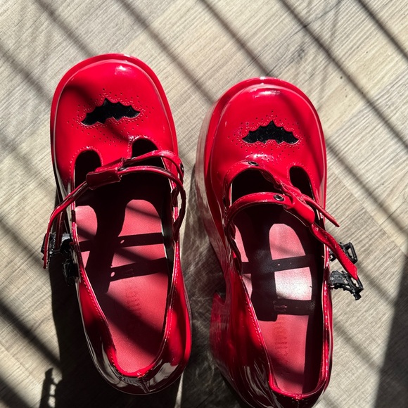 Demonia Red Patent Platform Mary Janes - Picture 5 of 5